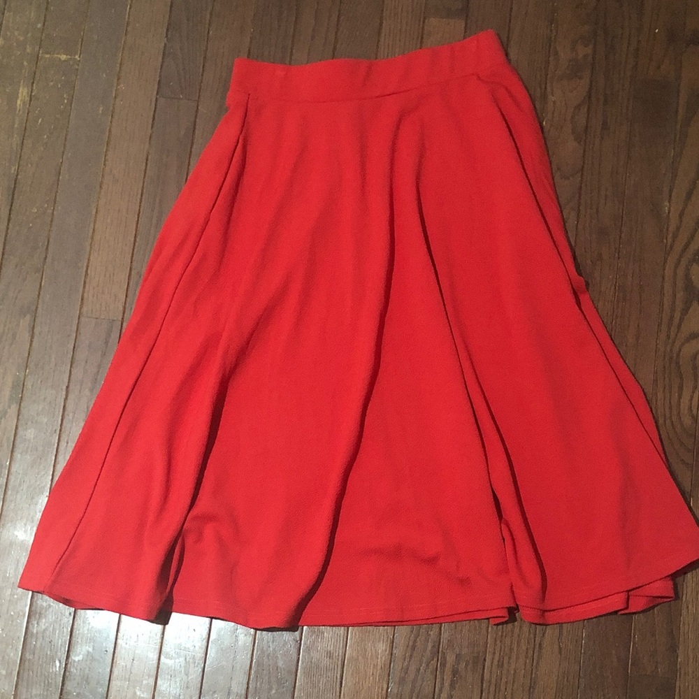 Red Flared Women's Skirt - Classic A-Line